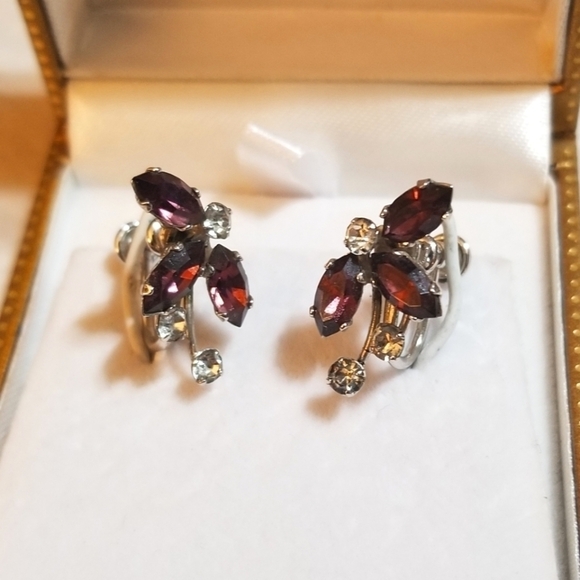 VanDell Sterling Crystal Earrings ~ Rare Vintage - Picture 4 of 7